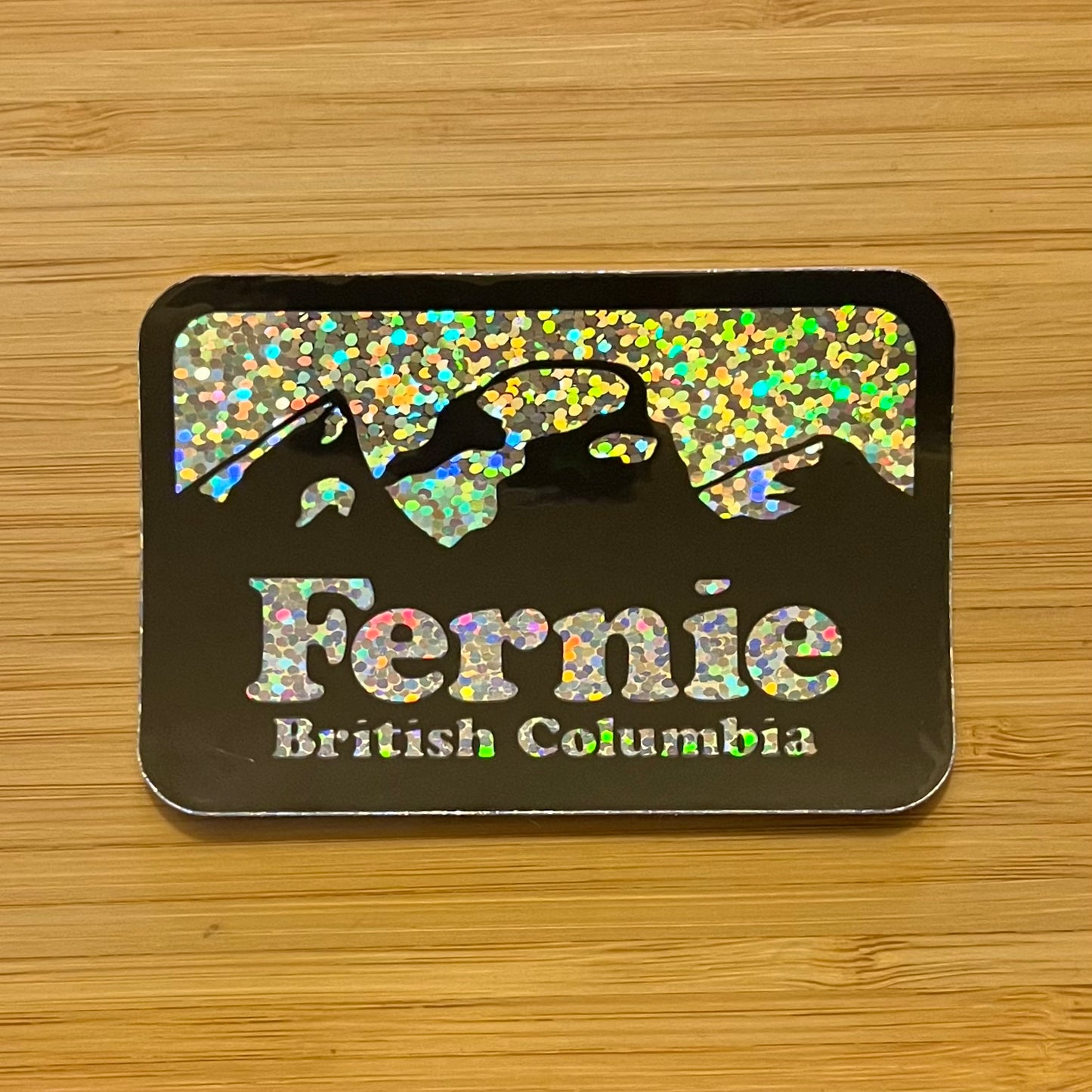 Fernie Sticker - Three Sisters Rectangle - Black on Glitter - #5