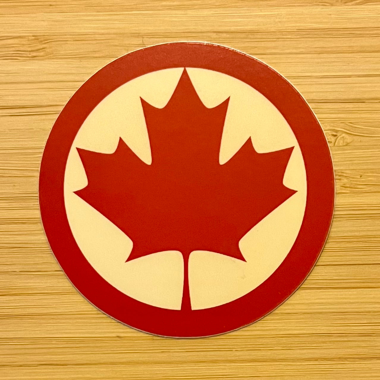Canada Sticker - Maple Leaf - Red on Cream - #15