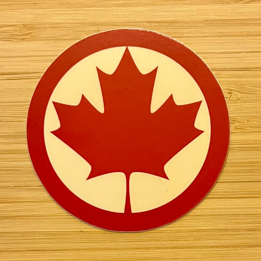 Canada Sticker - Maple Leaf - Red on Cream - #15