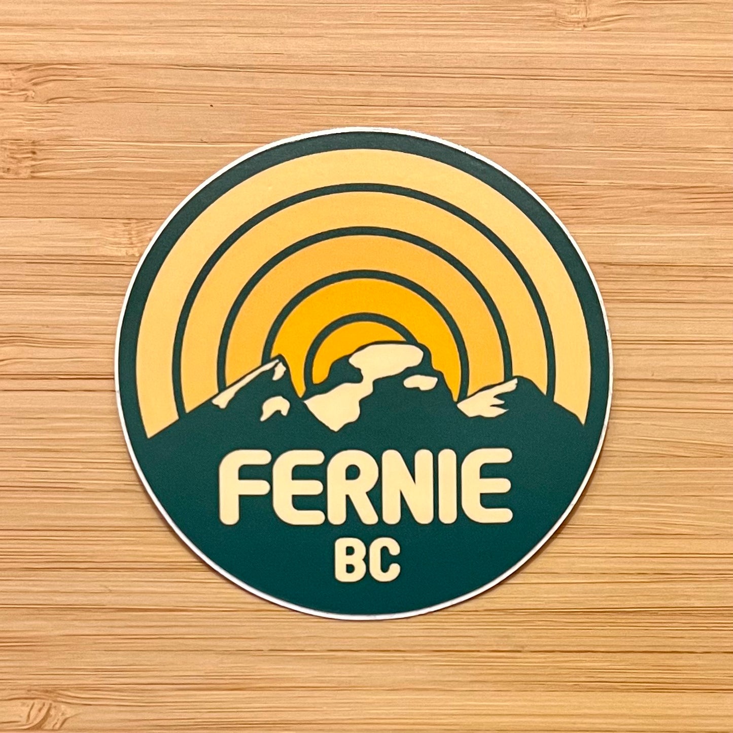 Fernie Sticker - Radiant Circles - Green - #3