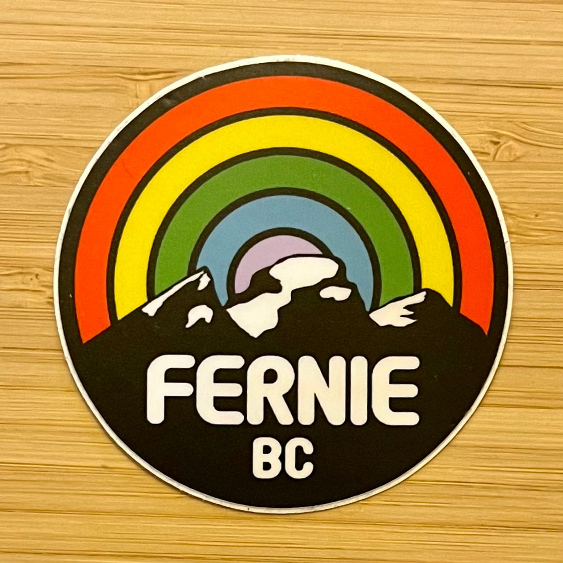 Fernie Sticker - Radiant Circles - Rainbow - #4