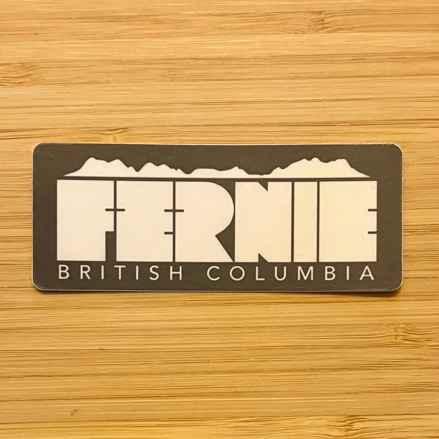 Fernie Sticker - Blocky Rectangle - White on Dark Grey - #13