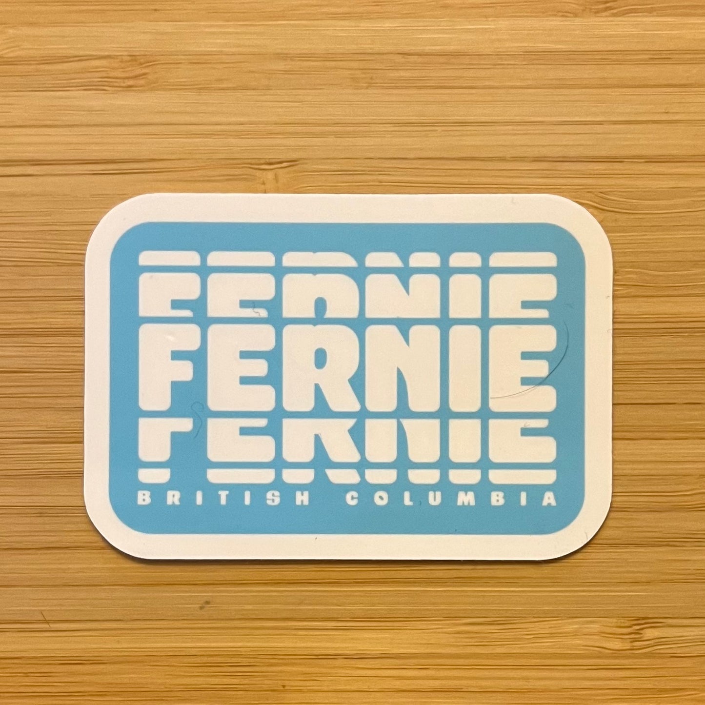 Fernie Sticker - Expand Rectangle - White on Blue - #7