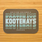 Kootenays Sticker - Fade Rectangle - Turquoise on Grey - #8