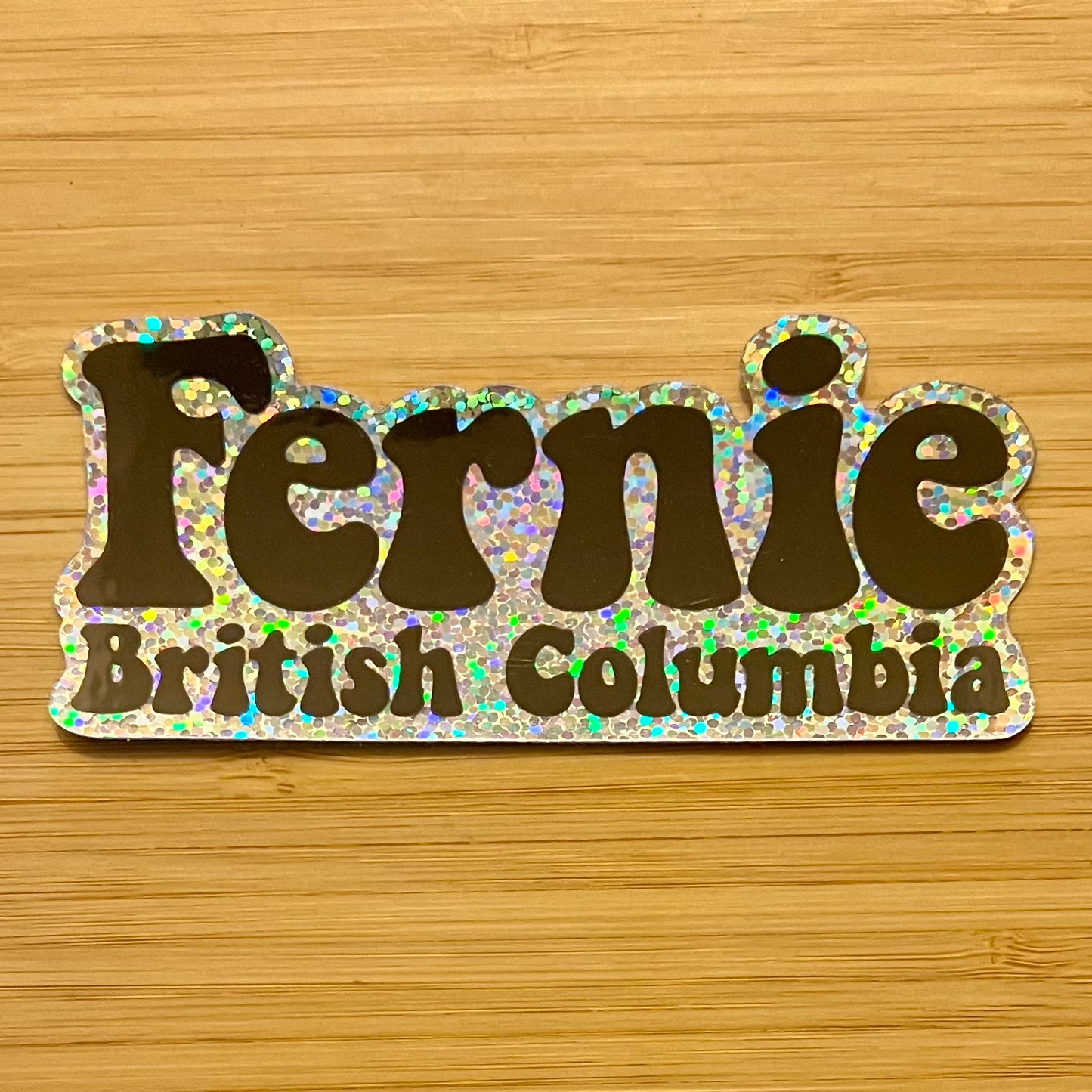 Fernie Sticker - Groovy Sparkle - Black on Glitter - #14